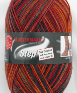 Austermann Step 134 Burgundy sock / glove knitting yarn with Aloe Vera and Jojoba Oil