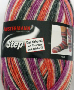 Austermann Step 031 Ember sock / glove knitting yarn with Aloe Vera and Jojoba Oil