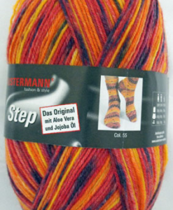 Austermann Step 055 Mardi Gras sock / glove knitting yarn with Aloe Vera and Jojoba Oil