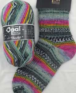 Opal Happy 9093 sweet & spicy 2 silver effect sock / glove knitting yarn