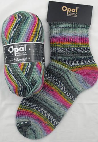 Opal Happy 9093 sweet & spicy 2 silver effect sock / glove knitting yarn