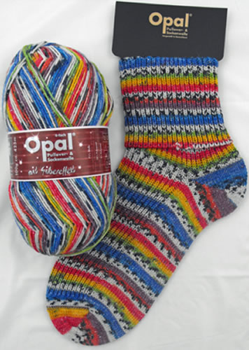 Opal Happy 9094 Brasil silver effect sock / glove knitting yarn