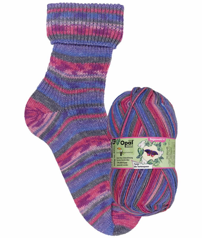 Opal Rainforest 14 XIV 9623 Tanja die Tortenqueen (the cake queen) 4-ply sock / glove knitting yarn