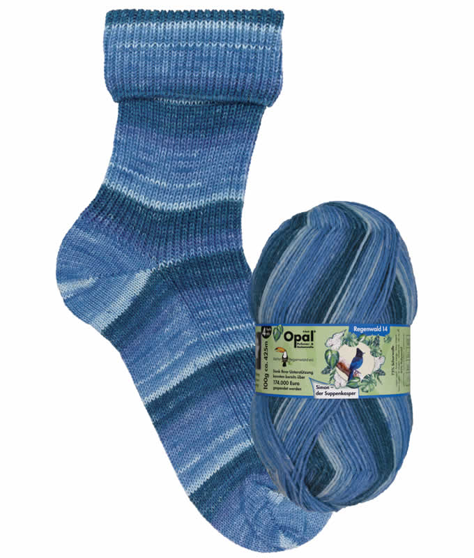 Opal Rainforest 14 XIV 9625 Simon der Suppenkasper (the soup Kasper) 4-ply sock / glove knitting yarn